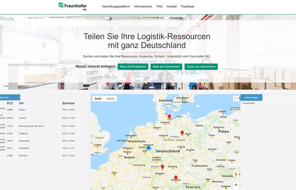 Fraunhofer IML startet Internetplattform zur Aufrechterhaltung von Logistikketten